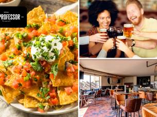 2 glazen speciaalbier, wijn of fris naar keuze + nacho's (2 pers.) bij CafÃ© de Professor
