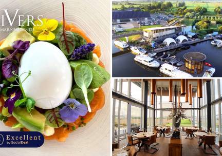4- of 5-gangen fine dining-diner van de chef + amuse + evt. glas bubbels bij Rivers Marnemoende