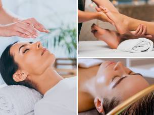 Voetmassage + evt. headspa of reikibehandeling (45 of 60 min) + evt. voetreflex