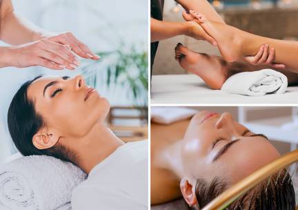 Voetmassage + evt. headspa of reikibehandeling (45 of 60 min) + evt. voetreflex