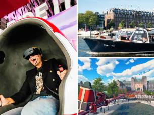 Rondvaart door Amsterdam (75 min) + entree Amsterdam VR Ride