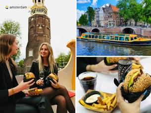 Rondvaart door Amsterdam met een hamburgerdiner