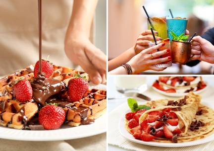 Wafel of crÃªpe + mocktail naar keuze