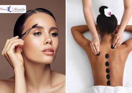 Hotstonemassage (40 of 70 min) of wenkbrauwbehandeling (60 min)