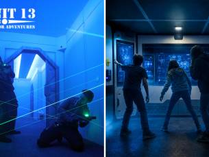 Laser Maze + X-Cube virtuele escaperoom + friet