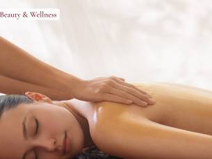 Rug-, nek- en schoudermassage + rugpakking (60 min)