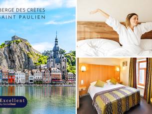 Overnachting voor 2 + ontbijt + welkomstdrankje late check-out nabij Dinant