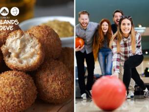 Bowlen met 2 tot 6 personen (55 min) + bitterballen