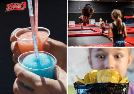 Vrij jumpen + zakje chips &eacute;n limonade of slushpuppy