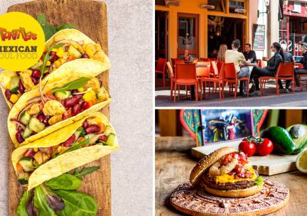 4-gangen taco- of burgerdiner + bijgerecht + frozen cocktail bij Tortillas