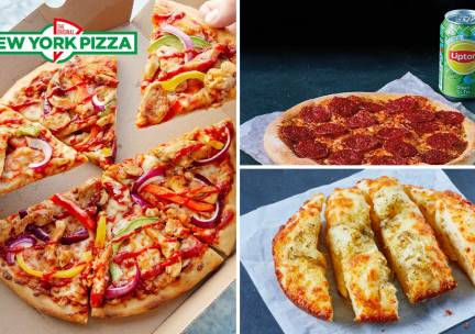Pizza (25 cm) + garlic bread voor afhaal bij New York Pizza Verlengde Hereweg