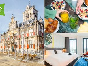 Overnachting voor 2 + ontbijt + late check-out in hartje Delft