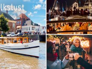 Kerstrondvaart (1,5 uur) met onbeperkt glÃ¼hwein en bites bij Volkslust Salonboot Lola