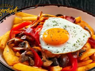 Friet naar keuze + sundae ijsje