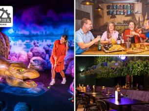 Glow in the dark-minigolf + chocolade + bubbels of 3-gangendiner