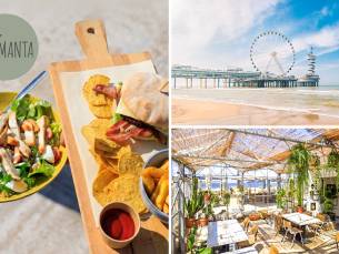 2- of 3-gangendiner bij Manta Beach aan het Zwarte Pad op het strand van Scheveningen