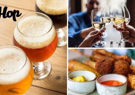 Bier- of wijnproeverij + hapjes bij Proeflokaal Hop