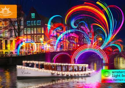 Rondvaart (75 min) + evt. onbeperkt drank tijdens Amsterdam Light Festival