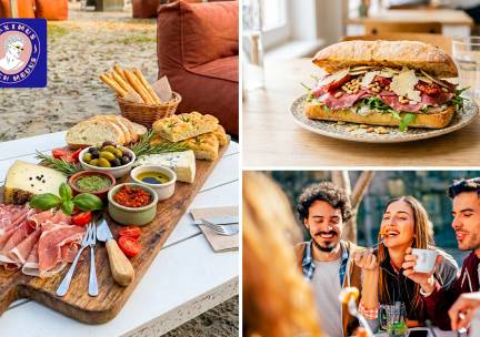 Warme drank met gebak, 2-gangenlunch of borrelplank voor 2