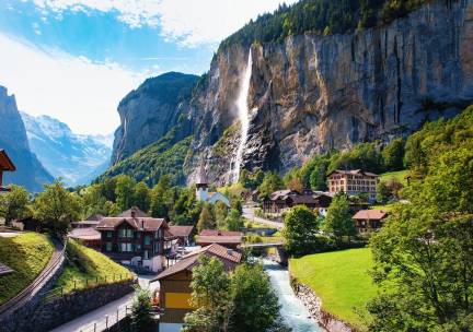 Zwitserse bergtoppen en meren