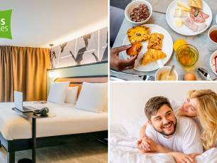 Overnachting voor 2 + ontbijt + late check-out aan de rand van Parijs