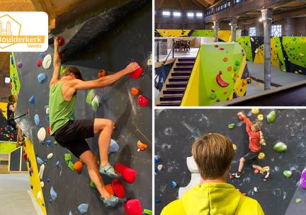 Beginnerscursus (60 min) of vrij boulderen (1 of 2 volwassenen + 2 of 3 kids)  incl. huurschoenen