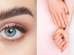 Wimper- of wenkbrauwbehandeling naar keuze of acrylnagels