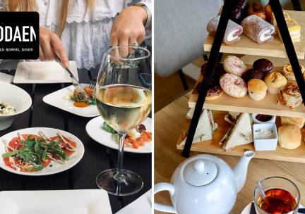 High tea of tapasetagère bij Restaurant Rodaen