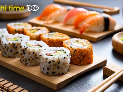 Afhalen: sushibox (16, 32 of 64 stuks) bij Sushi Time