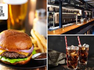 Burger met friet en een drankje bij Het Lagerhuys Amsterdam