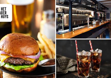 Burger met friet en een drankje bij Het Lagerhuys Amsterdam