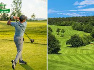 Dag-greenfee voor 18 of 36 holes, golfbrevetcursus of proefles golf