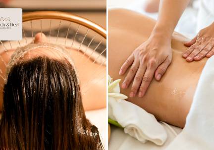 Japanese head touch (60 min) of kaarsolie-massage (55 min)