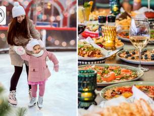 Entree schaatsbaan + schaatsen + 3-gangendiner bij IJM's Winterparadijs