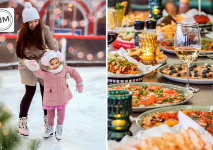 Entree schaatsbaan + schaatsen + 3-gangendiner bij IJM's Winterparadijs