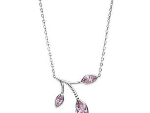Collier 925 Silber mit rosa Zirkonia