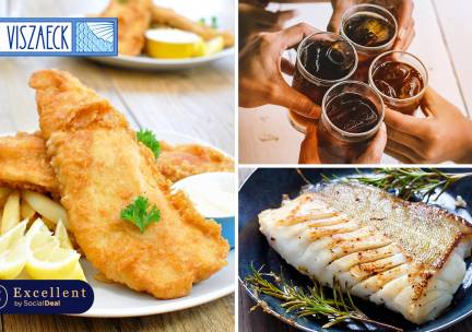 Visgerecht naar keuze + friet + zalmsalade + frisdrank