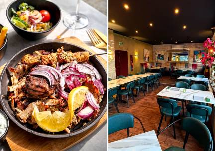 Patras-schotel of 3-gangen gyrosschotel bij Patras Grill Herzogenrath