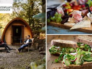 Overnachting in een Pod + broodjesservice + borrelpakket bij Buitenplaats Beekhuizen
