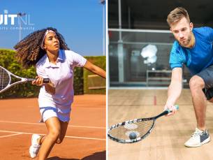Squashen (45 min) of tennissen (1 uur) voor 2 of 4 pers. + ballen + materiaal