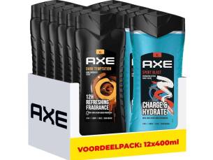 12x400ml Axe 3-in-1 Douchegel