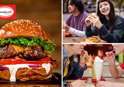 Burger + friet + saus + milkshake naar keuze voor dine-in of afhaal