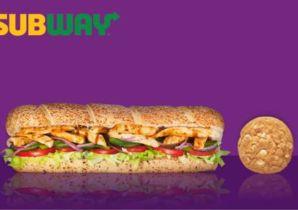 Broodje (30 cm) + cookie om af te halen bij Subway