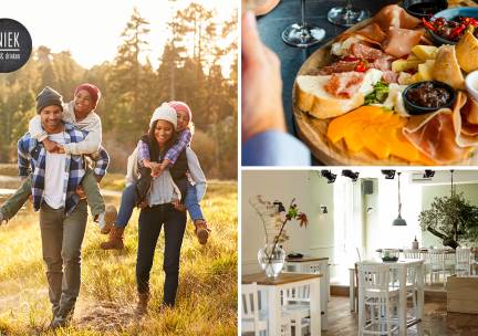 Wandelarrangement + koffie of thee + gebak + borrelplank bij UNIEK