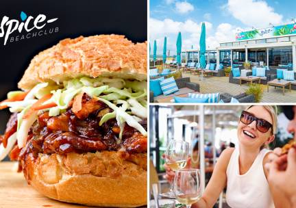 Ontbijt naar keuze + evt. bubbels of 2-gangenlunch bij Spice Beach Club