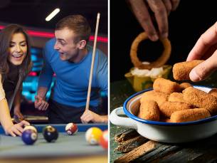 1 uur poolen + borrelmix bij PoolcafÃ© The Bridge