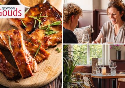 Spareribs, kipsatéschotel of cheeseburger + speciaalbier bij Gewoon Gouds