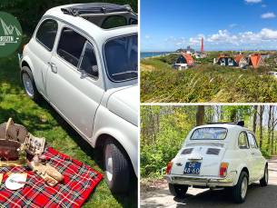 Huur Fiat 500 'Dolce' voor 2 (dagdeel of hele dag) + evt. lunch- of borrel-picknickmand