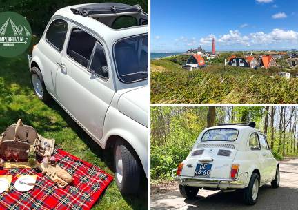Huur Fiat 500 'Dolce' voor 2 (dagdeel of hele dag) + evt. lunch- of borrel-picknickmand