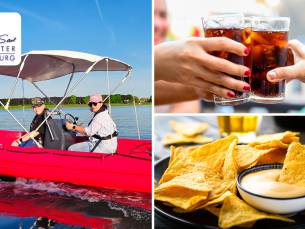 Motorboot naar keuze voor 4 personen (3 uur) + drankje + chips